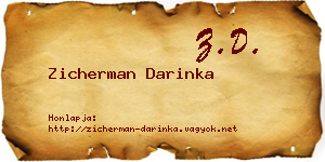 Zicherman Darinka névjegykártya